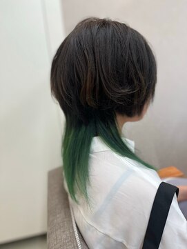 ロッソ 仙台店(Rosso) クラゲヘア×グリーンインナー【仙台/あおば通/広瀬通】