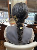 パーティーヘアセット 編みおろし