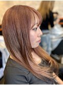 ブリーチonベージュカラー　シャギーレイヤー