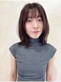 顔まわりカット/レイヤーカット/透明感/ミディアム