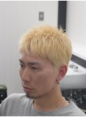 一宮ハイトーン×束感ナチュラルメンズショートブリーチ