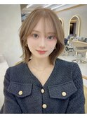 ブリーチなしWカラーと大人可愛いくびれボブ/池袋
