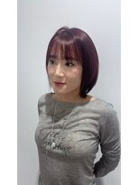 ビューバイネオリーブ 用賀店(Beau'r by neolive)&nbsp;ストレートパーマ縮毛矯正ダークパープル夏ミルクブラウン[用賀]