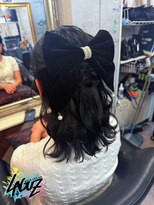 ラグズ 茅ヶ崎(LAGUZ)&nbsp;【ヘアセット】ブラックリボン×華やかハーフアップアレンジ