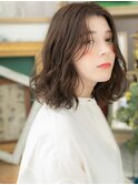 大人ハイライト濡れ髪くせ毛風センターパートa志木20代30代40代