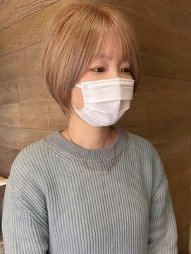 トレヘアー(tRe hair) ハイトーン　ミニウルフ　ハイライトカラー/ホワイトベージュ