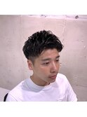 メンズツーブロックパーマアップバングショートF