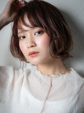 カバーヘアアンドスパ ブリス 浦和(COVER HAIR&SPA bliss) 斜めバングくせ毛風マッシュパーマボブウルフw浦和20代30代40代