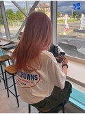 #髪質改善#ブリーチ#サーモンピンク