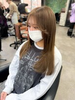 オズ 梅田店(OZ)&nbsp;ミルクティーベージュ/レイヤーカット/エクステ60枚/中韓ヘア