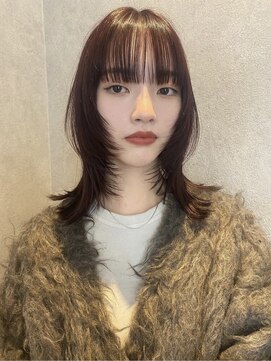 チル 福井駅前店(Chill) 福井　駅前　顔まわりレイヤー　ワインレッド　髪質改善