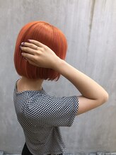 シャトン 中崎(chaton) ダブルカラーオレンジ切りっぱなしボブ