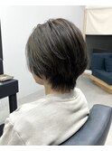 グレージュ×ショート