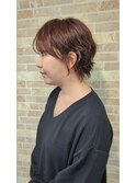 ショートウルフ　抜け感パーマ　ハンサムショート