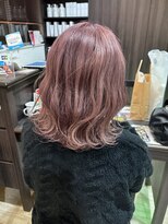 マイ ヘア デザイン 岡崎(MY hair design)&nbsp;ハイトーンダブルカラーゆるふわウェーブ透明感モーヴピンク