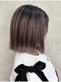 ハイライトカラーくびれヘアアプリコットオレンジ