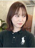 栄外ハネナチュラル大人可愛い切りっぱなしボブ　