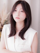 カバーヘア ブリス 上尾西口店(COVER HAIR bliss)&nbsp;シースルーバング暗髪ダークグレージュ小顔くびれレイヤー20代a