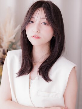 カバーヘア ブリス 上尾西口店(COVER HAIR bliss) シースルーバング暗髪ダークグレージュ小顔くびれレイヤー20代a