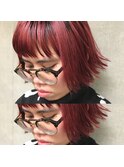 bibito   チェリー レッド 切りっぱなしボブ
