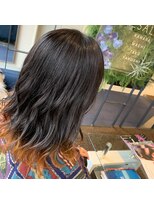 ダブル アンダーバー サロン(W_SALON) 【W_SALON 河原町】エンドカラーオレンジ/レイヤーカット