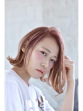 ジャップ(Jap) 切りっぱなしボブ×ベビーピンク