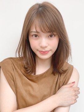 キリ 表参道(kyli) 外ハネくびれイヤリングカラーイメチェンラベンダーカラー黒髪”