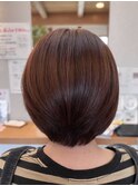 ピンクモーヴアッシュカラー×ショートボブ
