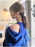 ダウンヘアアレンジ/編みおろし/結婚式/お呼ばれヘア