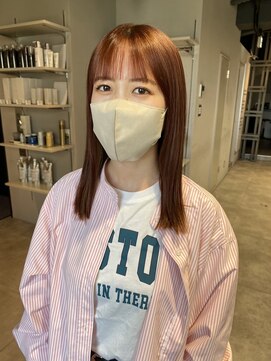 ディーエックス スリー(Dxxxx III) 切りっぱなしセミロングピンクベージュ