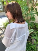 【切りっぱなしボブ】ミディアムヘア/20代/30代