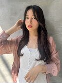 韓国前髪顔周りロング×インナーグレージュ[心斎橋/髪質改善]