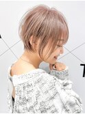 ミルクティーベージュショート20代30代40代50代
