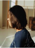 美髪逆三角切りっぱなしボブエアリーロングピンクブラウン