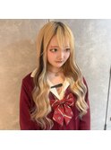 ハイトーン10代20代プルエクステカチューシャ風スタイル