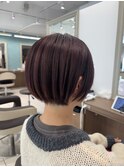 ピンクブラウンショートボブ