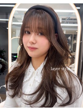 ロンドルピナス 小倉(Lond Lupinus) ミディアムヘア暗めカラー/デザインカラー/フェイスフレーミング