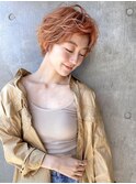 無造作オレンジショート