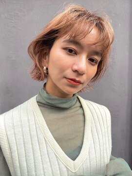 ラボヌールヘアー オリビエ 北千住店(La Bonheur hair Olivier) ニュアンスボブ×ペールピンク