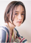 アンニュイムードボブ/カーキグレージュ/ミニボブ/小顔ボブ