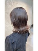 斜めバンググレージュカラーシルキーベージュ20代30代40代◎