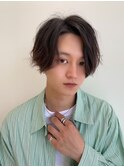 センターパートニュアンスパーマスパイラルパーマメンズパーマ