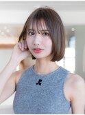 イメチェン/フルバング/小顔/ボブ/大人かわいい/似合わせカット