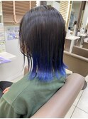裾カラー ネイビーブルー
