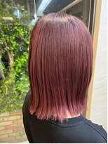 ピュア ポイント 和光店(PURE POINT) バイオレットピンク/ブリーチ無しカラー/切りっぱなしボブ