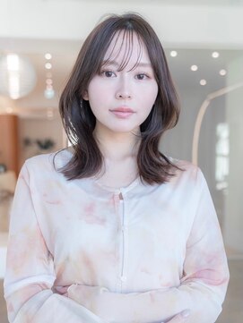 ケアリー 浦和美園(Carelly) 大人かわいい前髪セシルカットココアブラウンフリンジウェーブ