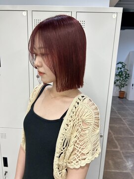 ペレ 栄店(PELE) デザインカラー/レイヤーカット/ウェットヘア/オリーブベージュ