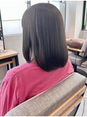 透明感カラーシアーグレージュ＊ストレートヘア地毛風カラー