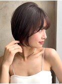 小顔似合わせカットフェミニンロングレイヤーラテカラー