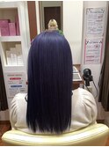 大人かわいい小顔ペールパープル艶感ストレートロング